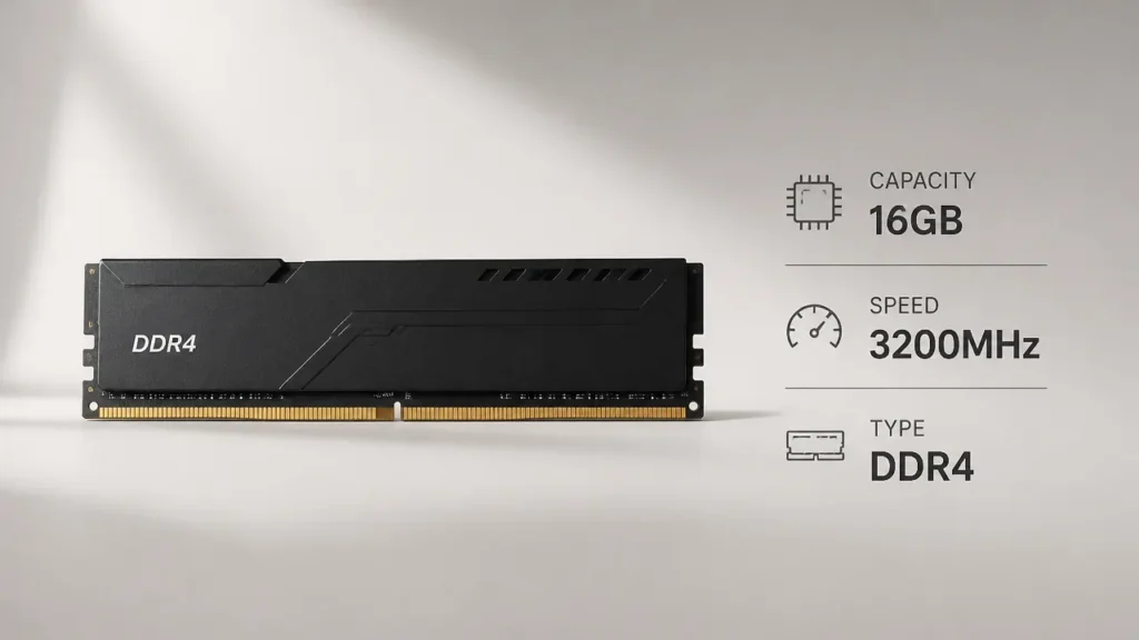 رم DDR4 با طراحی مینیمالیستی و اطلاعات فنی
