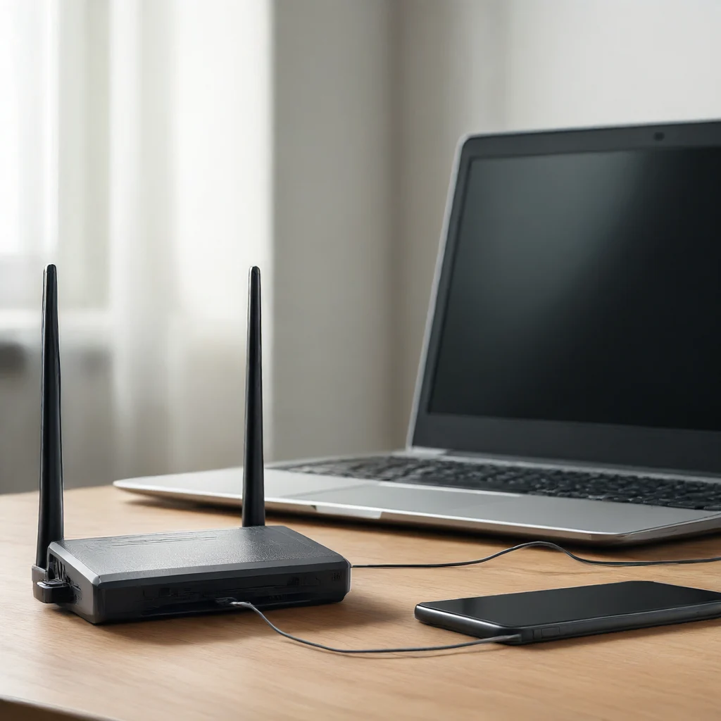 محیط کار خانگی با اتصال اینترنت مودم روتر 4G LTE تی پی لینک Archer MR400
