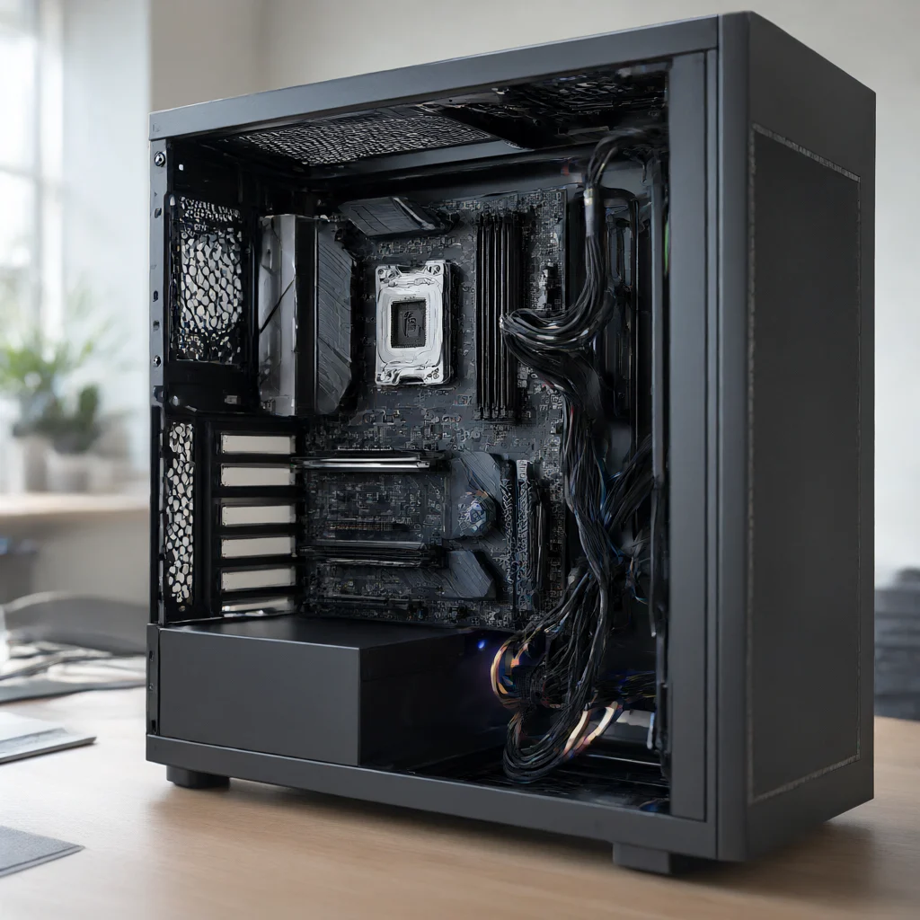 نمای داخلی مفهومی کیس کامپیوتر ایکس پی جی Valor Air Plus ARGB Mid Tower مشکی