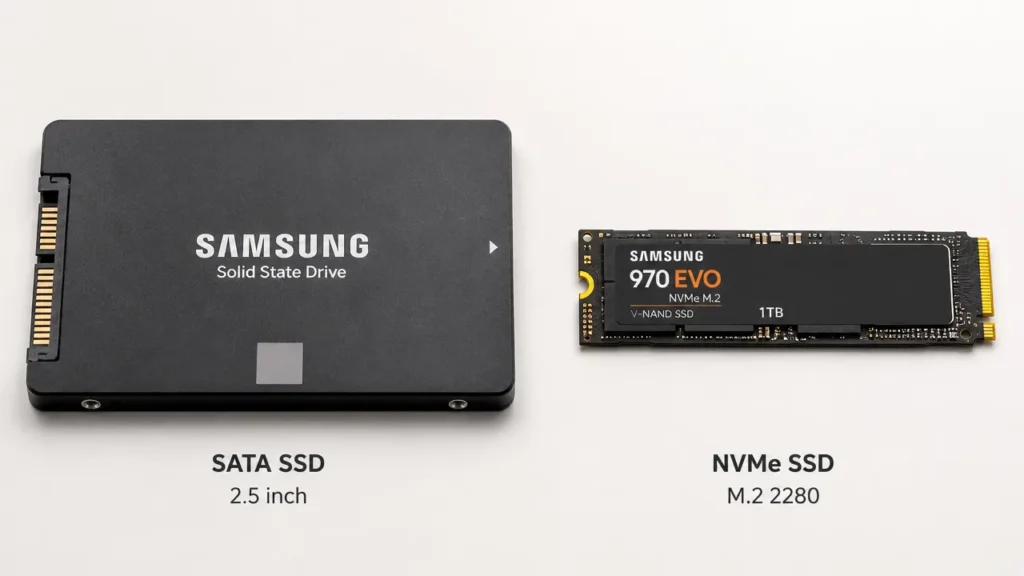 مدلهای SATA و NVMe اس اس دی سامسونگ