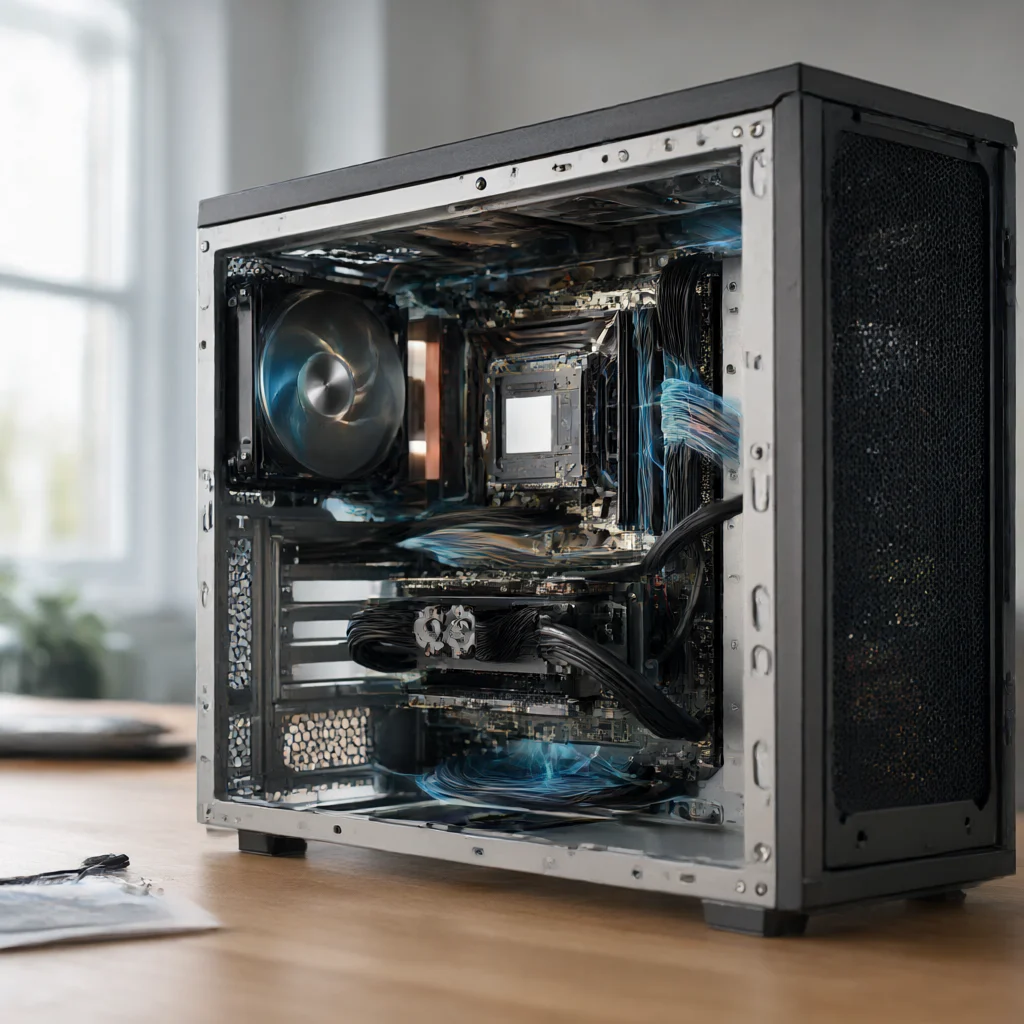 نمای مفهومی نصب و تهویه کارت گرافیک سافایر مدل PULSE RX 6700 XT حافظه 12 گیگابایت