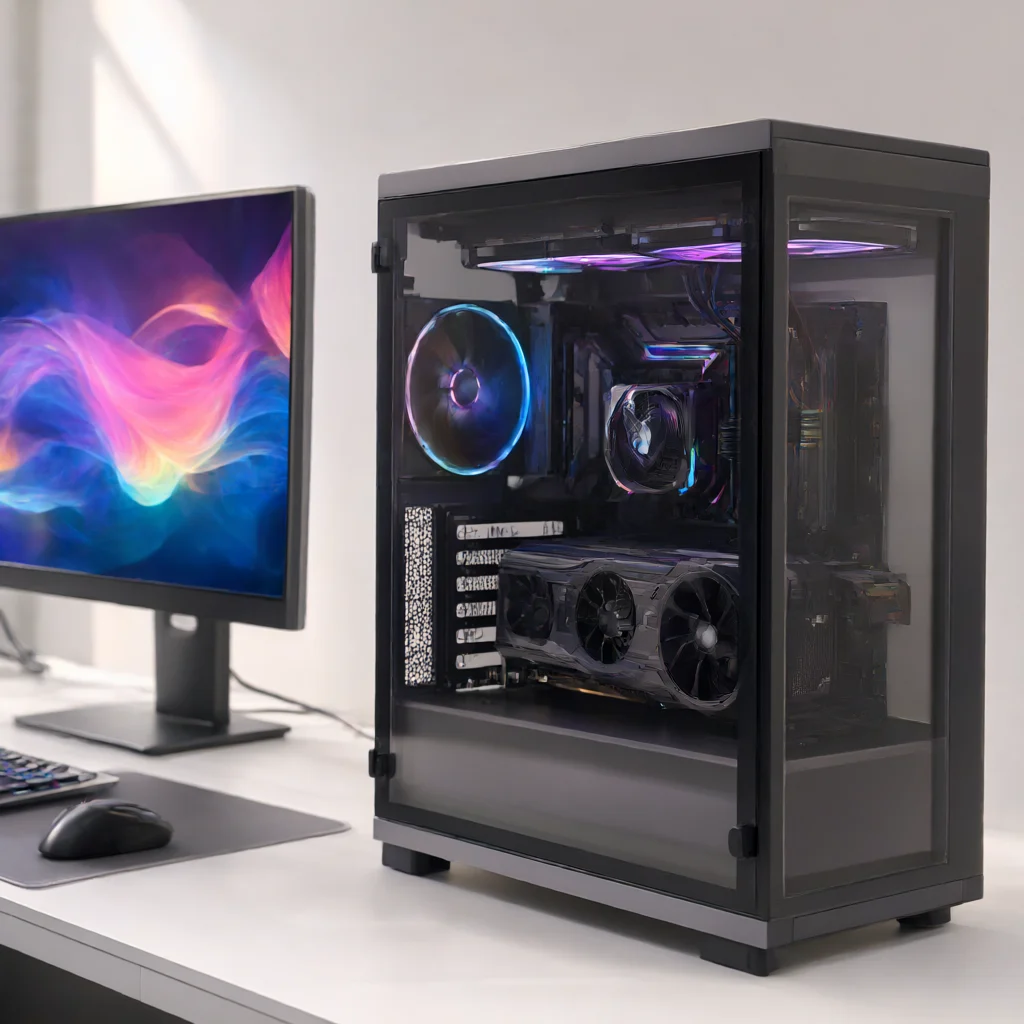 نمای مفهومی نصب کارت گرافیک PNY GeForce RTX 3080 10GB XLR8 Gaming در کیس