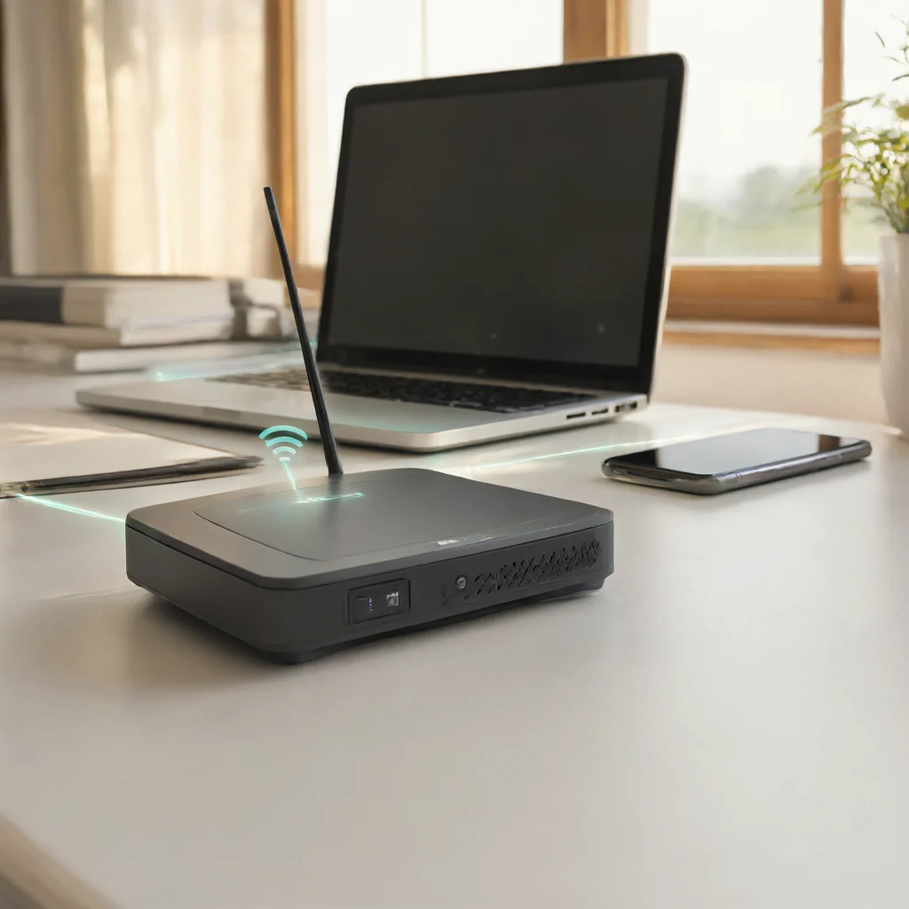 نمای مفهومی شبکه خانگی با مودم +ADSL2 بیسیم دی لینک D-Link DSL-2750U