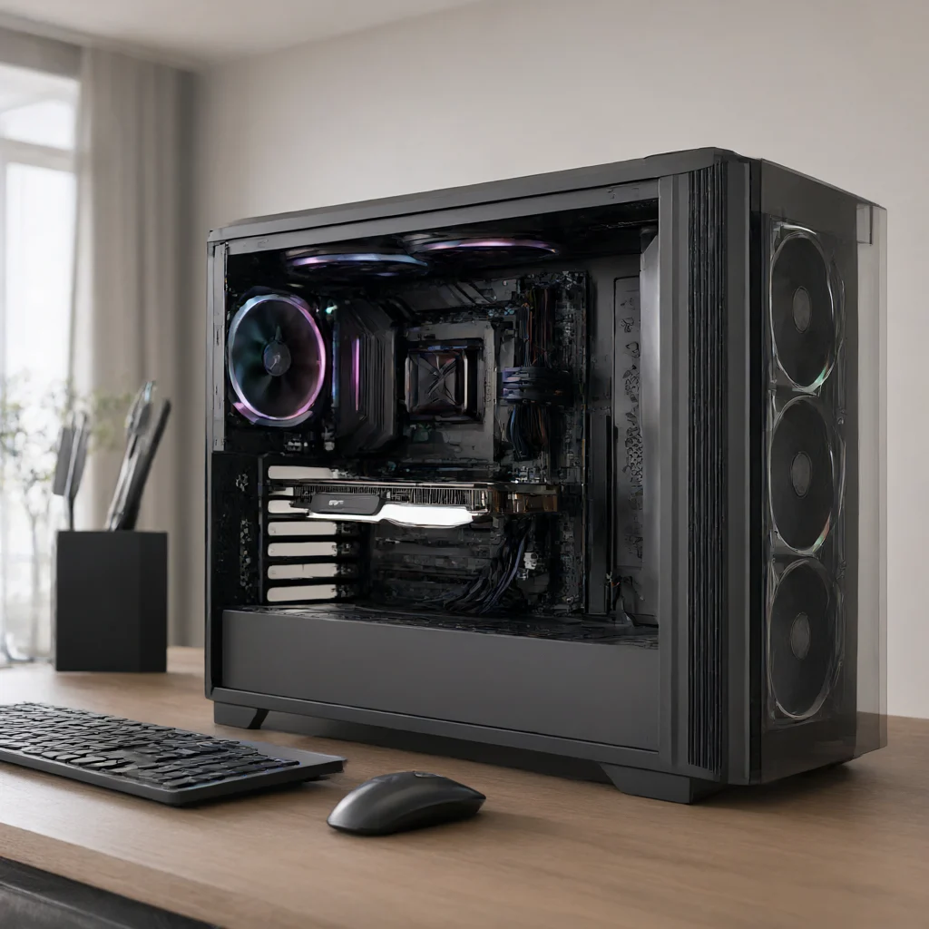 نمای مفهومی نصب کارت گرافیک ایسوس مدل ROG STRIX RTX 3090 OC 24GB GAMING در کیس